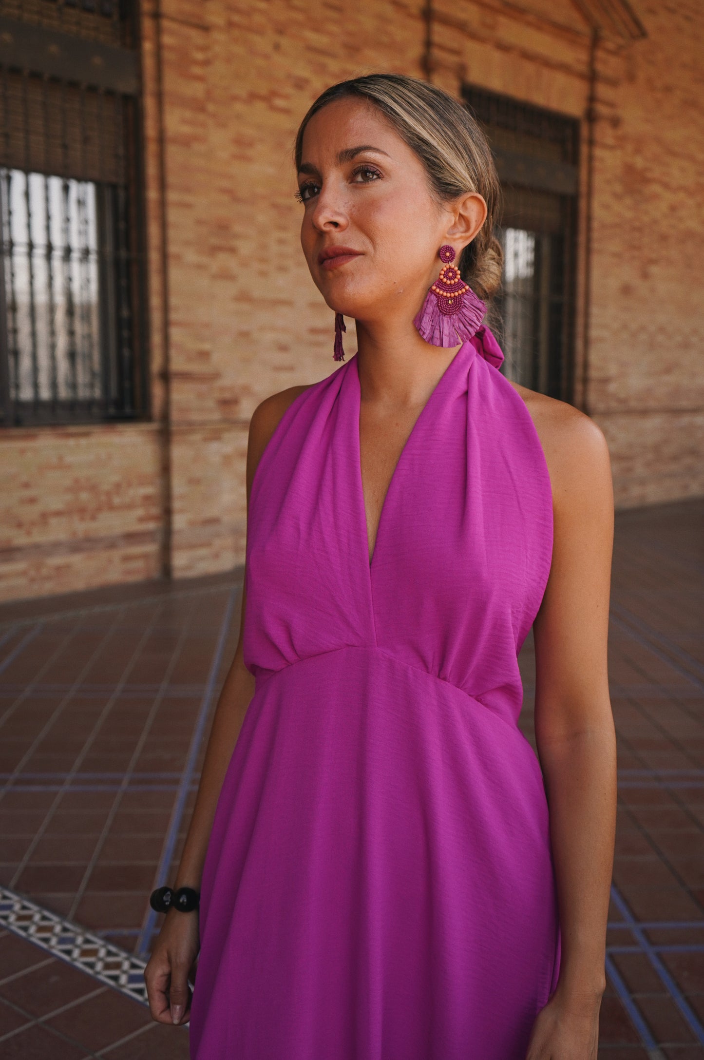 Vestido Sofía en color fucsia