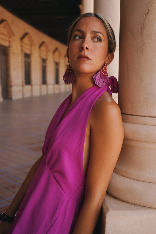 Vestido Sofía en color fucsia